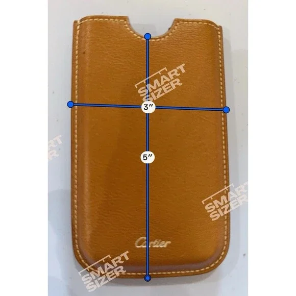 Cartier’ Les Must Caramel Goatskin Leather Phone Case With Dust Bag, Box, Cards - Picture 14 of 15